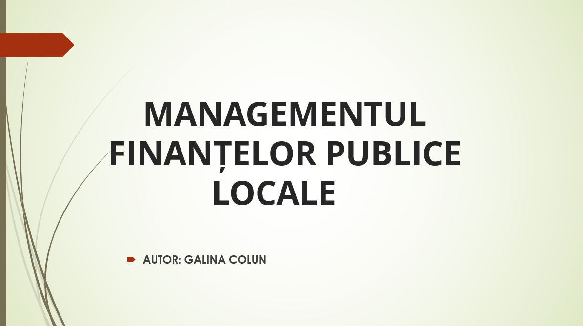 Managementul finanțelor publice locale